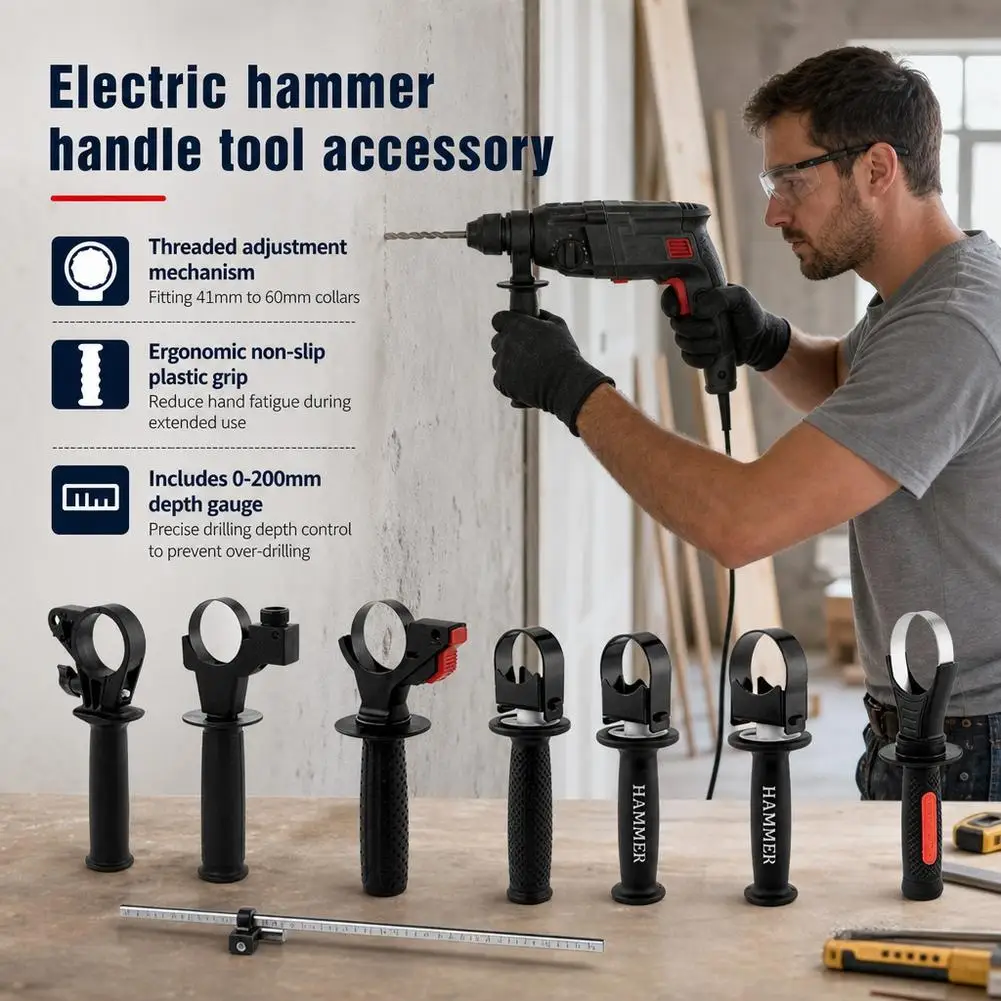 Electric Hammer Handle Plastic Tray 26 New Front Design for Impact Drill Pistol Drill Angle Grinder Auxiliary Handle Electric To
