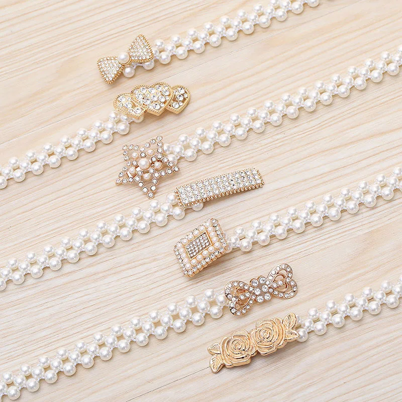Perlen-Taillenkette Damen-Gürtel, Hochwertiger Luxus-Gürtel Kleid-Accessoire Taillenkette Vielseitige Pullover-Gürtel für Damen – Detail 6