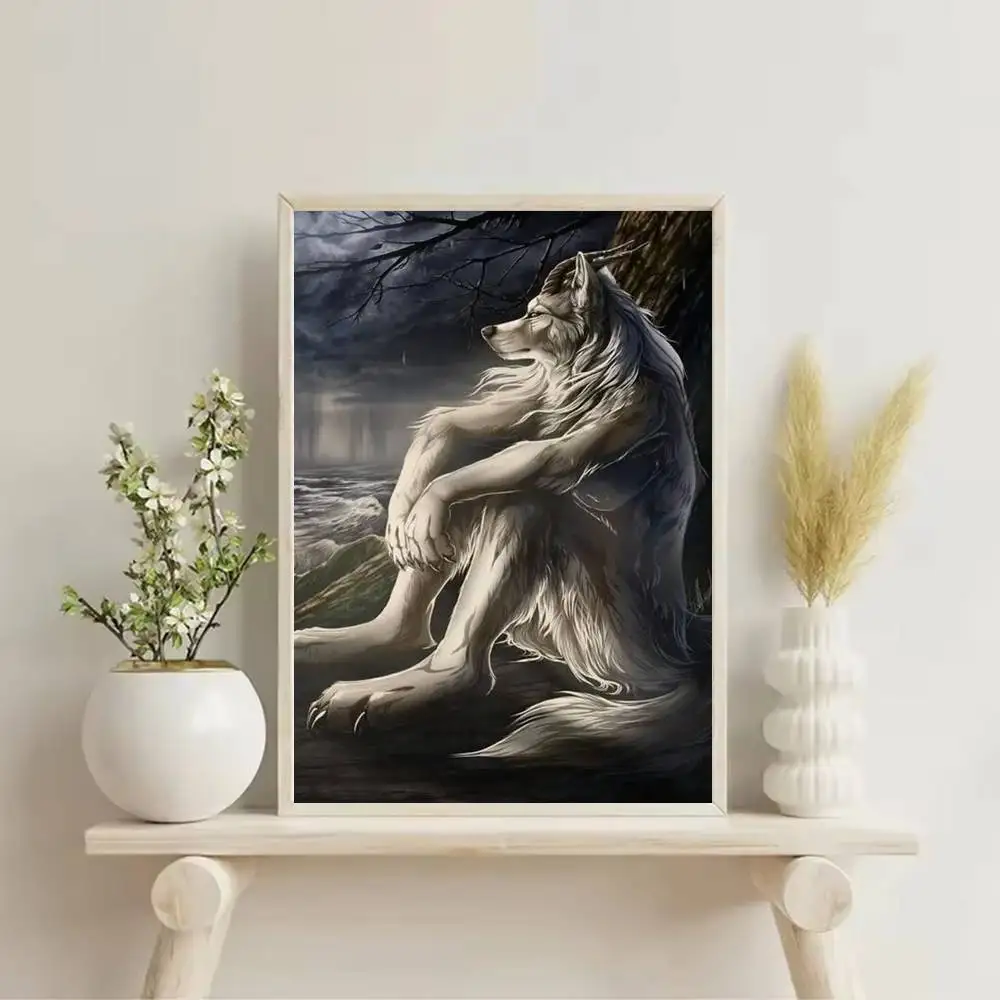 Cool S-Sigma Alpha Wolf Meme Poster Self-adhesive Art Waterproof Paper Sticker Coffee House Bar Room Wall Decor - view 5