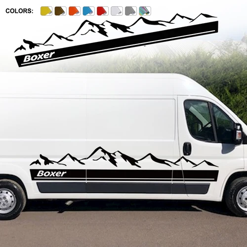 Imagen 2 del producto Pegatinas para coche Boxer III 3, decoración para autocaravana, gráficos para autocaravana, kit de estilo montañoso, calcomanía de vinilo, accesorios de tuning para automóviles