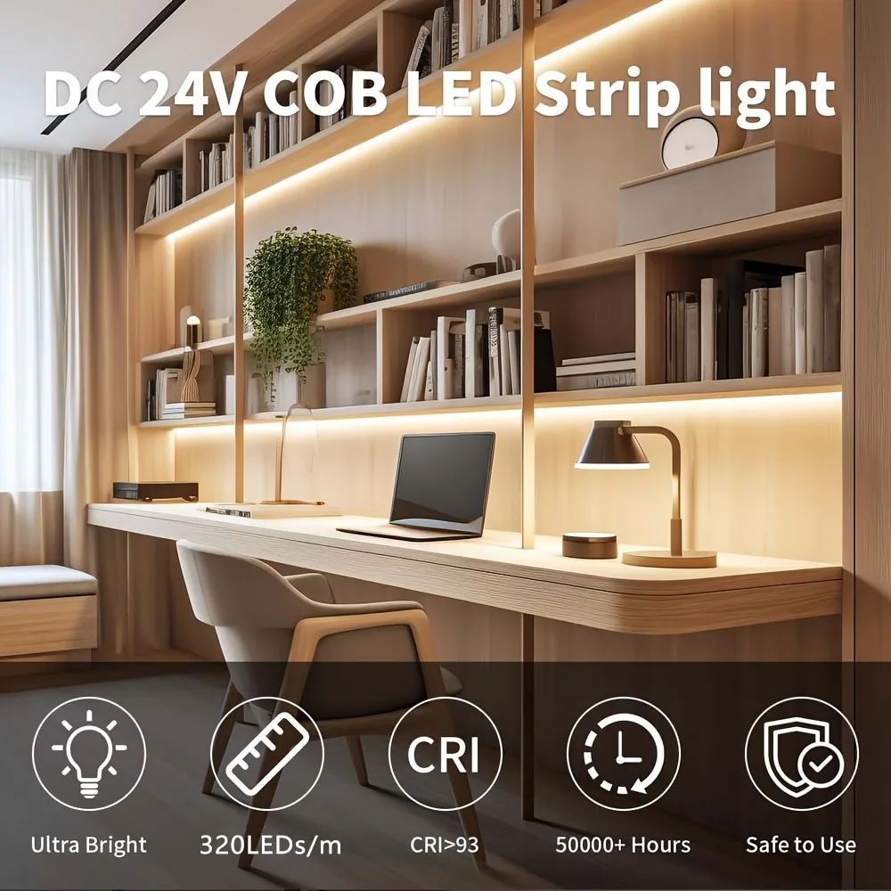 24 فولت COB LED قطاع عالية الكثافة RA90 320 المصابيح الطبيعة الدافئة كول أبيض أحمر الجليد الأزرق الأصفر الوردي مرنة الشريط الخطي الخفيفة