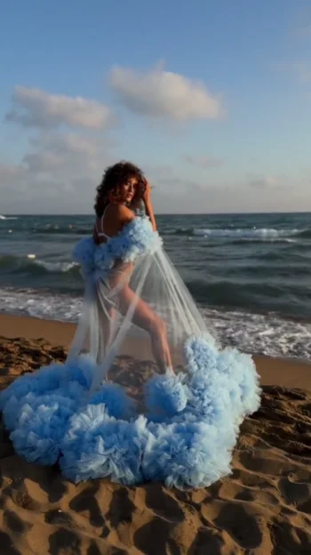 Tulle 3D floral long jacket sleeveless cloak vest wedding party dance cape custom color