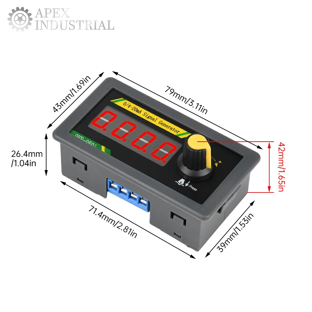 4‑20mA/0-20mA High Precision Signal Generator 4-Digit LED Current Voltage Simulator for PLC/DCS/Pressure Transmitter Debugging