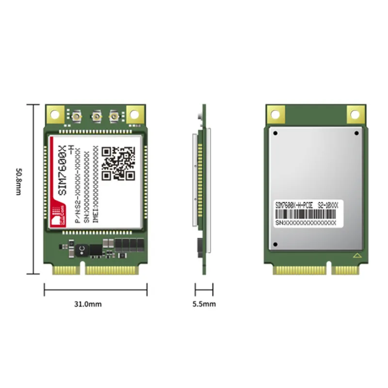 وحدة SIMCOM SIM7600E-H1C MINIPCIE 4G LTE CAT4 SIM7600E-H1C-PCIE متوافقة مع وحدات SIM7500/SIM7600 لأوروبا إنترنت الأشياء