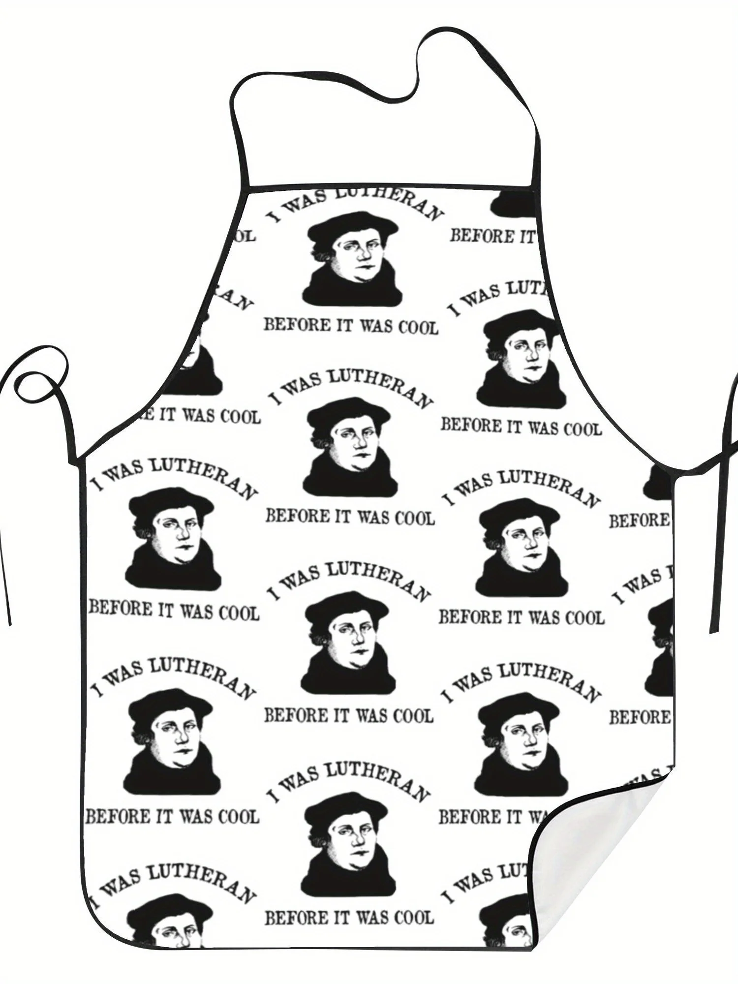Classic Luther Portrait Lutheran Pun Quote Art Printed Oilproof Apron Men Women Cooking Barbecue Baker Religious Surprise Gift