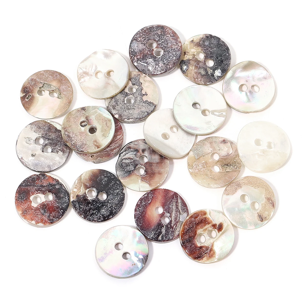 10/20PCS 10-20mm Natural Shell Sewing Buttons Color Japan Mother of Pearl MOP Round Shell 2 Hole Button Sewing Accessories