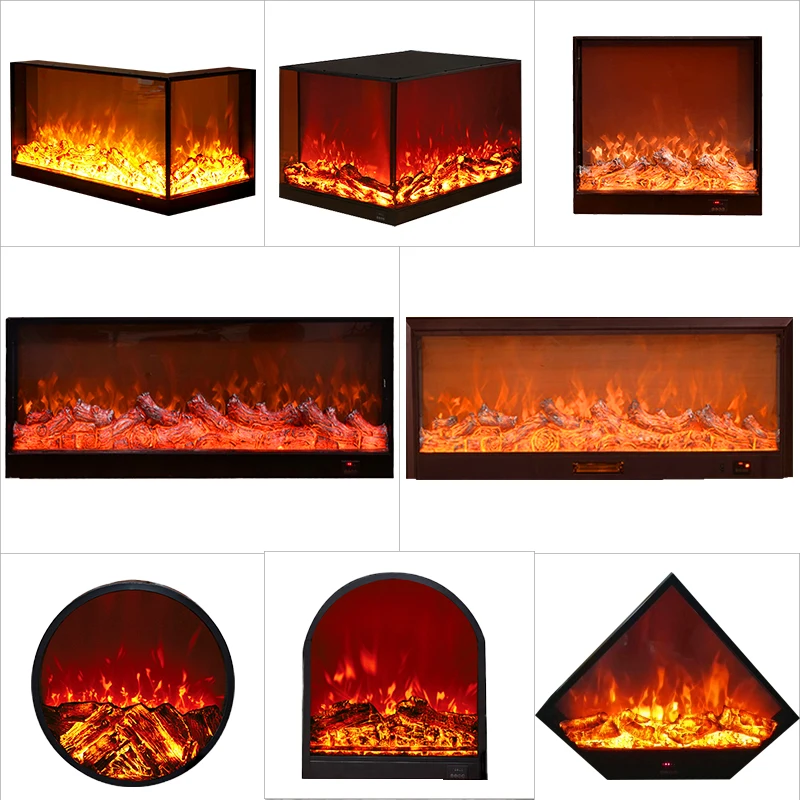 Fireplace core simulation fire electric fireplace decoration living room background wall embedded simulation flame heating