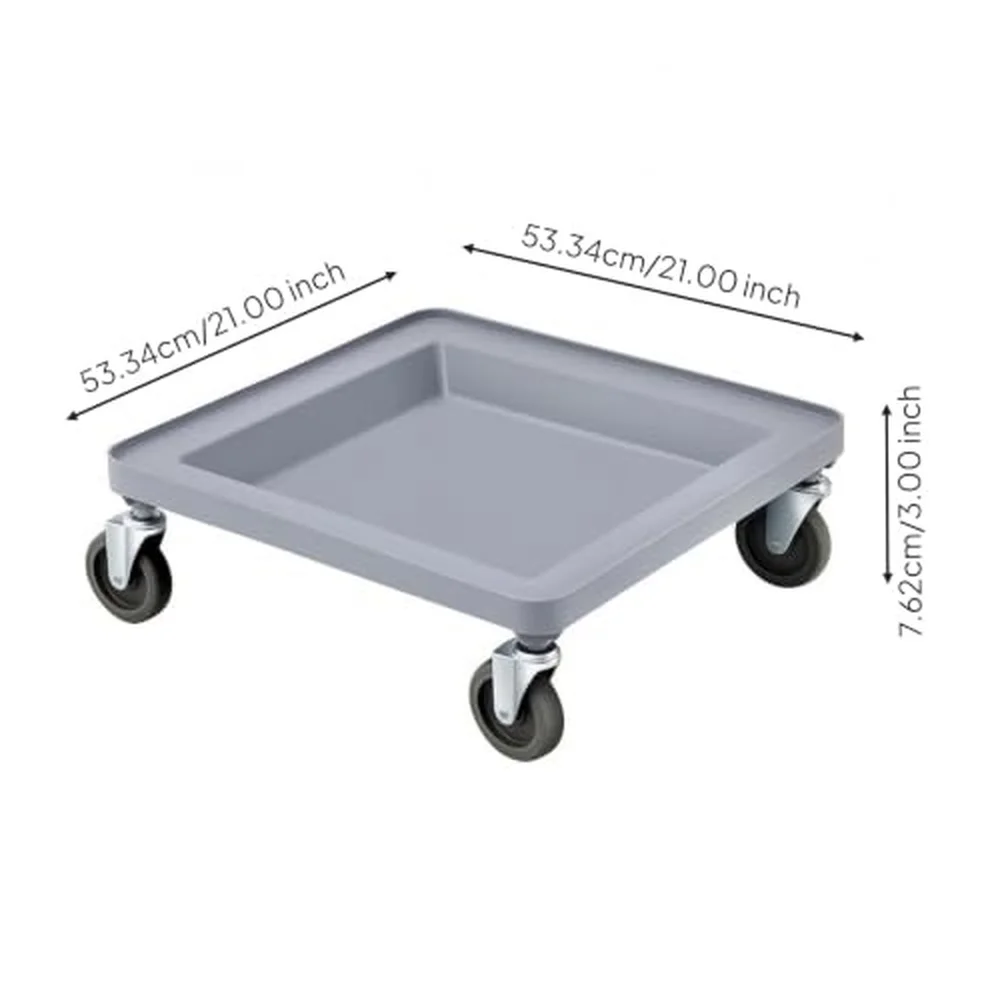 Mobile Trolley Cart with Built in Drainage Grooves Utility Serving Cart for Moving Heavy Stacks of Dishes in Restaurants