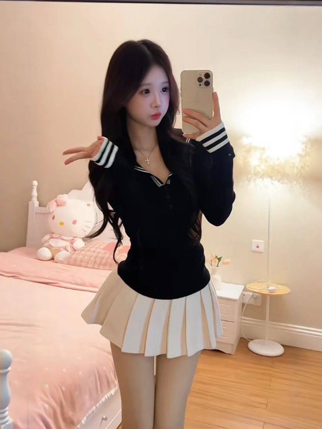 

Трикотажный облегающий топ College Sle Long Sve, уникальный дизайн, смесь хлопка, весна 2026, модный повседневный универсальный женский рюкзак