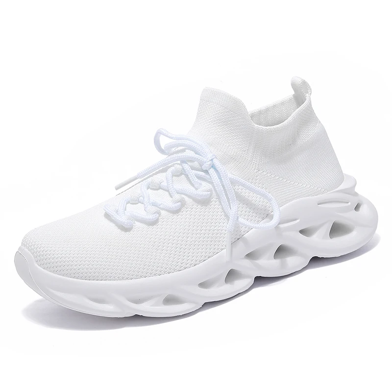 

Casual sneakers men's women's lace-up sports shoes large-sized flying woven socks couple mesh running loafers men's shoes