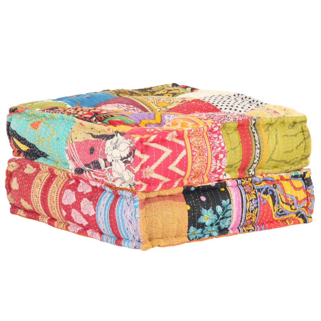 Pouf 60x70x36 cm Patchwork Stoff