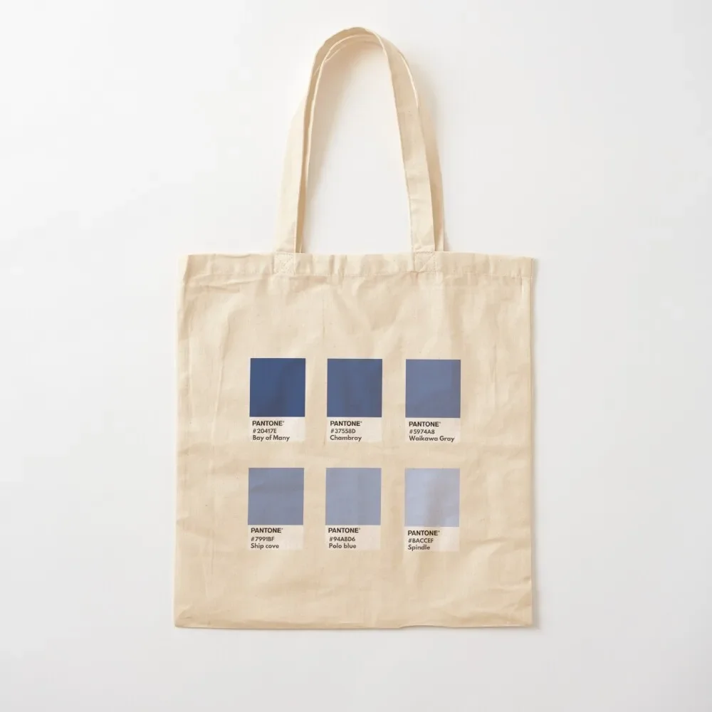 

Dark blue gray gradient palette pantone color swatch Tote Bag Women's shopping bag eco bag folding shoping