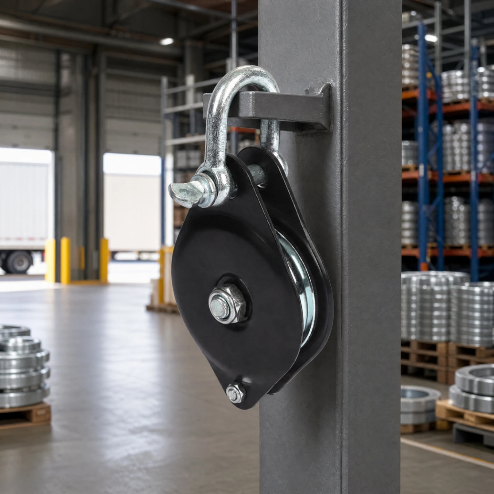 Cable Lifting Pulley with Detachable Shackle Robust Cable Lifting Pulley Compact Heavy Duty for Utility Workers
