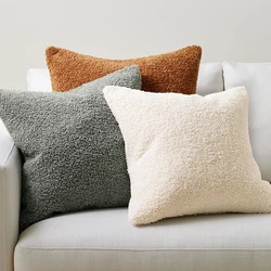 Polyester Teddy Boucle Throw Pillows Throw Pillow Case 45*45 Decorative Pillows For Sofa For Living Room Decorative Cojines