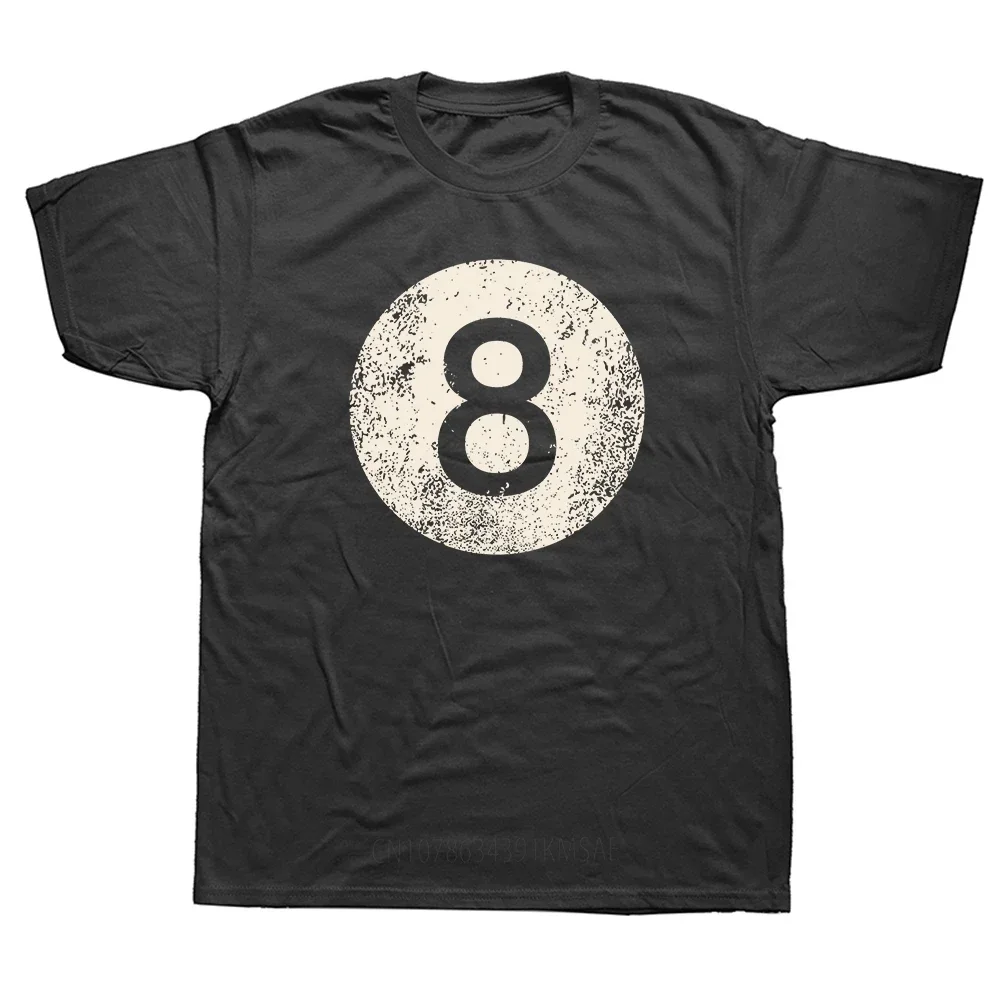 8 BALL Man's TShirt Billiard Sport Pool Snooker Games Crewneck Short Sleeve  Cotton T Shirt Top Quality Birthday Gifts