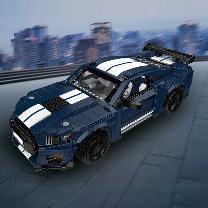 Technik Blue Retro Raceing Car Building Blocks Sport Seep Hypercar Assembly Brick Model Kit ToysAdult Kid Birthday Gift 980PCS