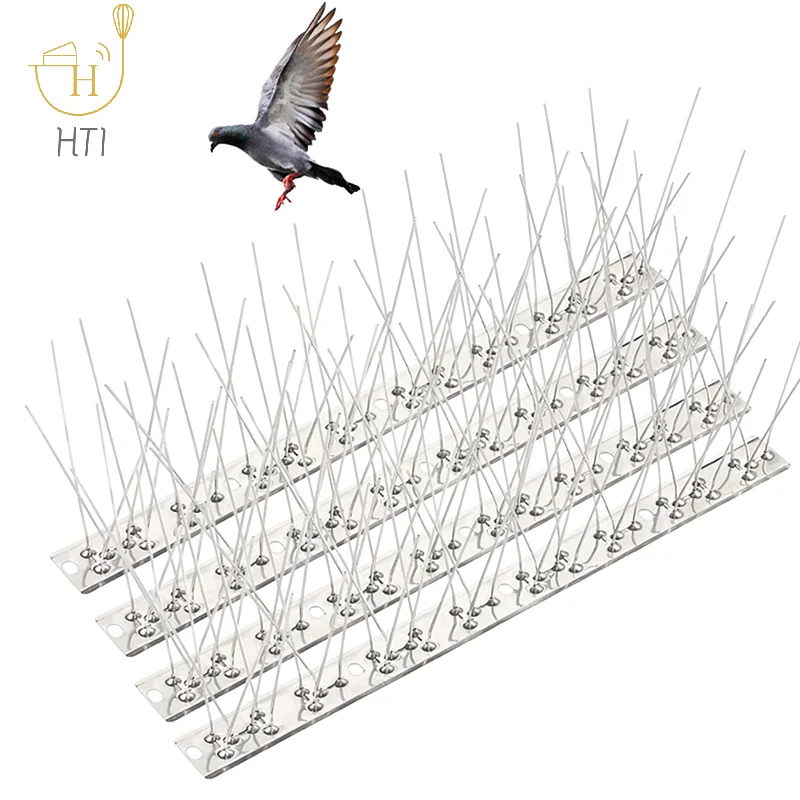 

Stainless Steel Pigeon Spikes Bird Repeller Deterrent Traps Anti-bird Repellent Pest Control Garden Balcony Thorn Nail Kit