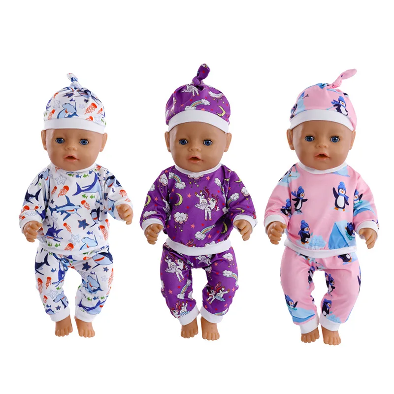 Doll Clothes for 17 Inch Dolls Overalls New Born Baby Doll Outfit with Hat Fit 40-43cm Doll  Girl  Accessories Gift