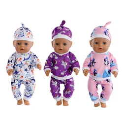 Doll Clothes for 17 Inch Dolls Overalls New Born Baby Doll Outfit with Hat Fit 40-43cm Doll Girl Accessories Gift
