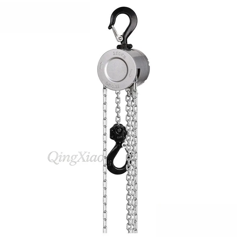 Lightweight Aluminum Alloy Hand Chain Hoist 0.25Ton 0.5Ton Portable Manual Chain Lifting Hoist With Anti Rust Chain