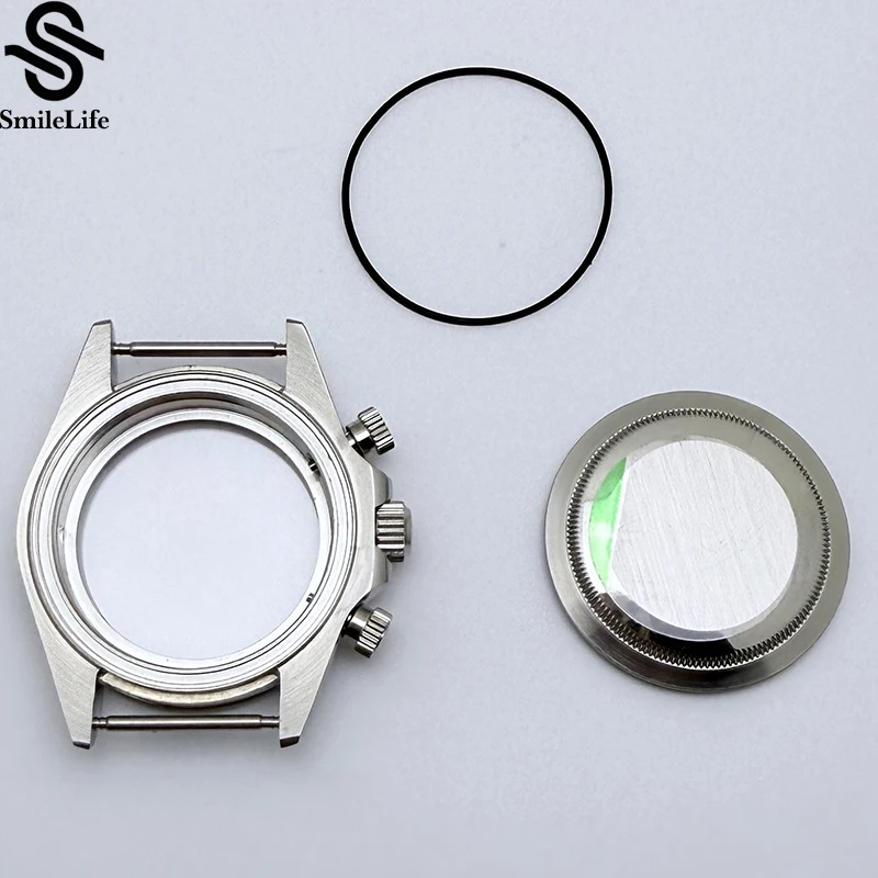 SmileLife 39 مللي متر VK63 ساعة حافظة الياقوت الزجاج السيراميك/الصلب الحافة مقاوم للماء صالح VK63 كوارتز ساعة يد تعمل بالحركة اكسسوارات