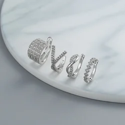 Pendientes de cristal con forma de cruz para mujer, aretes sin perforación, joyería caliente, 1 unidad