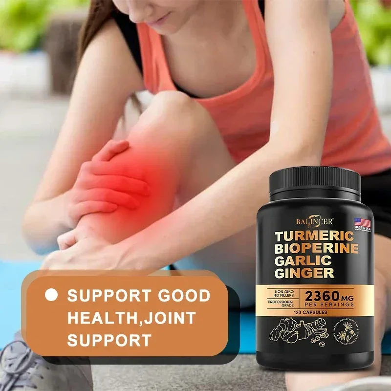 4-in-1 Extra Strength Turmeric Capsules - Sports Flexibility & Comfort, Promote Joint Health, for Men, Women & The Elderly