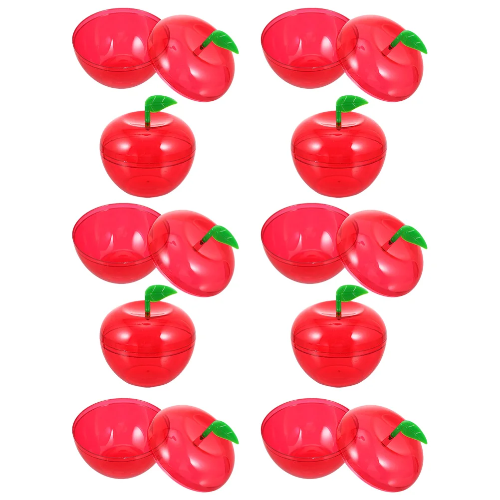 10 Pcs Christmas Apple Box Plastic Containers Wedding Ceremony Decorations -shaped Ornaments Candy