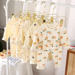 Autumn Toddler Girl 2PCS Pajamas Clothes Set Cotton Love Bear Undershirt Homewear Suit Pumpkin Printed Warm Skinny Pants Outfits