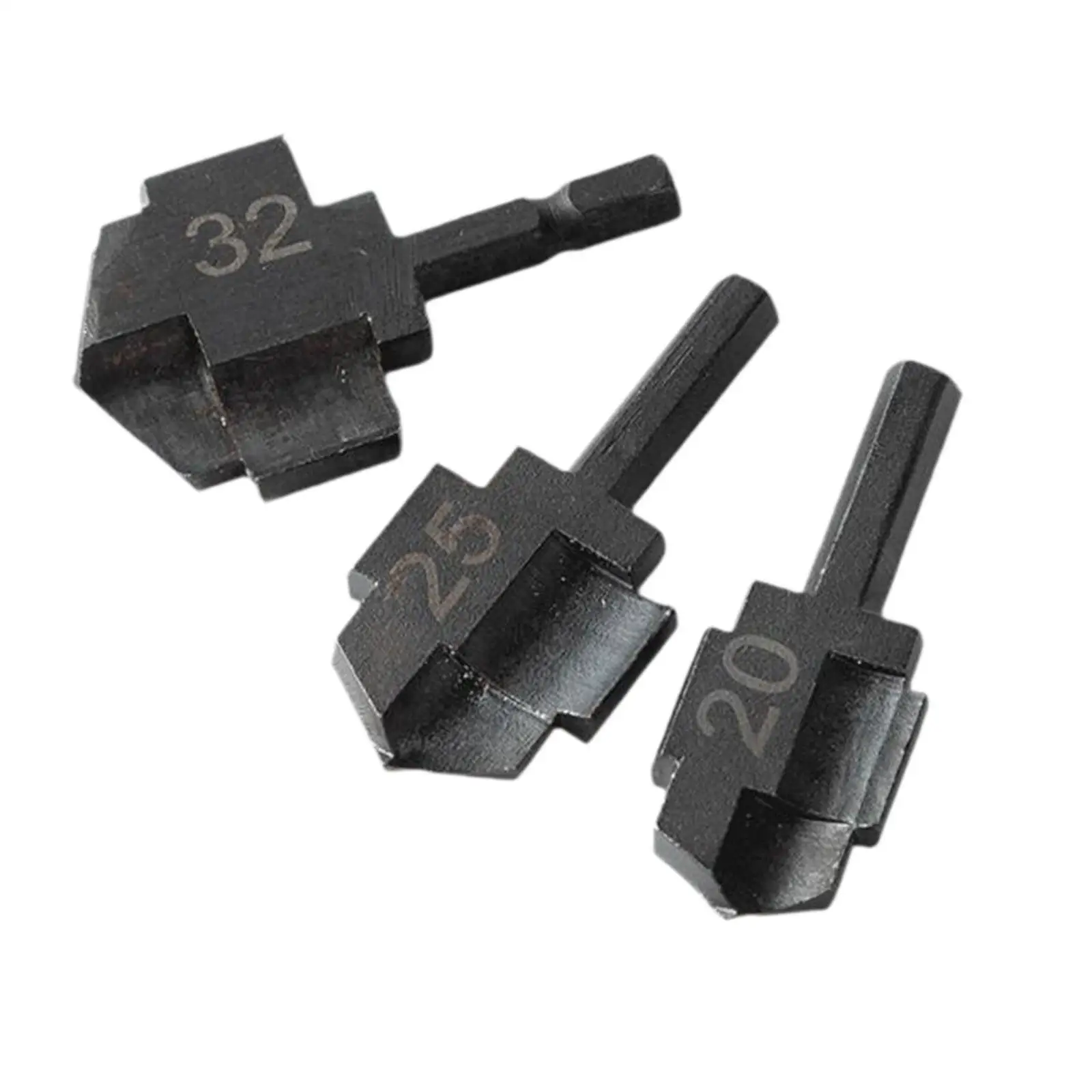 3Pcs Ppr Lifting Stepped Drill Black Quick Change Metal for Plumber Water Pipe Puncher Drill Replacement Reamer Drill