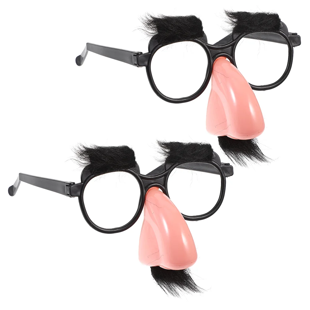 2 Pcs Beard Glasses Toys Carnival Eyewear Easter Eyeglasses Halloween Funny Sunglasses for Adults Creepy