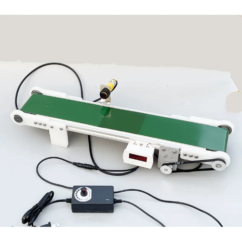 Small Desktop Conveyor Belt Conveyor With Photoelectric Counting PP Plastic Automated Friction Experiment Assembly Line