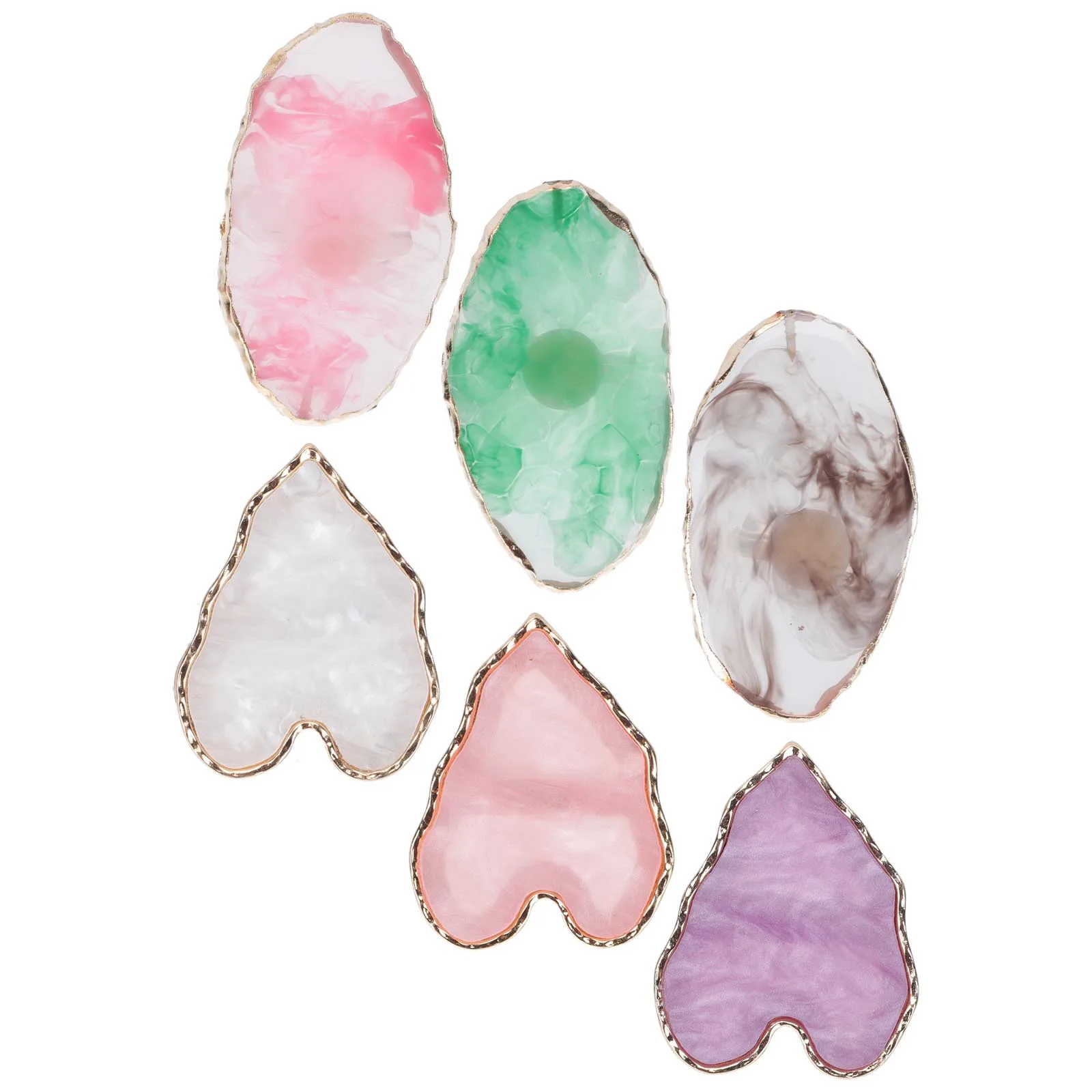 6 قطع من صينية خلط فن الأظافر، لوحة ألوان أساسية من الراتنج، سطح مسطح خفيف الوزن للمسح السريع والديكور المنزلي #5