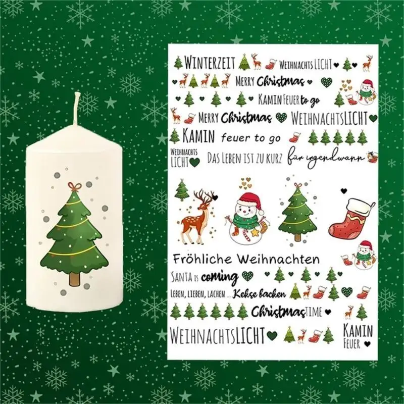 Christmas Film Sticker for Kids Body Face Stickers Christmas Santa Deer Tree Decals Present Box Decoration