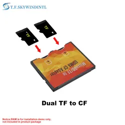 Dual Slot Micro SD TF to CF Adapter MicroSD MicroSDHC MicroSDXC to Compact Flash Type I Memory Card Converter