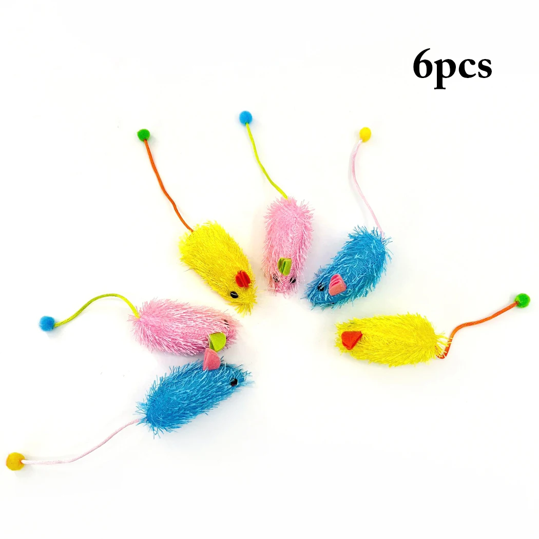 6Pcs/Set Cat Mouse Toy Catnip Self Entertaining Cat Mice Toys Kitten Chewing Toy Cute Lovely Mice Chew Bite Resistance Toys