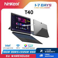 Ninkear T40 Laptop TouchScreen 2 in 1 Tablet Intel N100 14 Inch FHD 16GB DDR5+512GB SSD Wifi 6 RGB Backlit Keyboard With Stylus