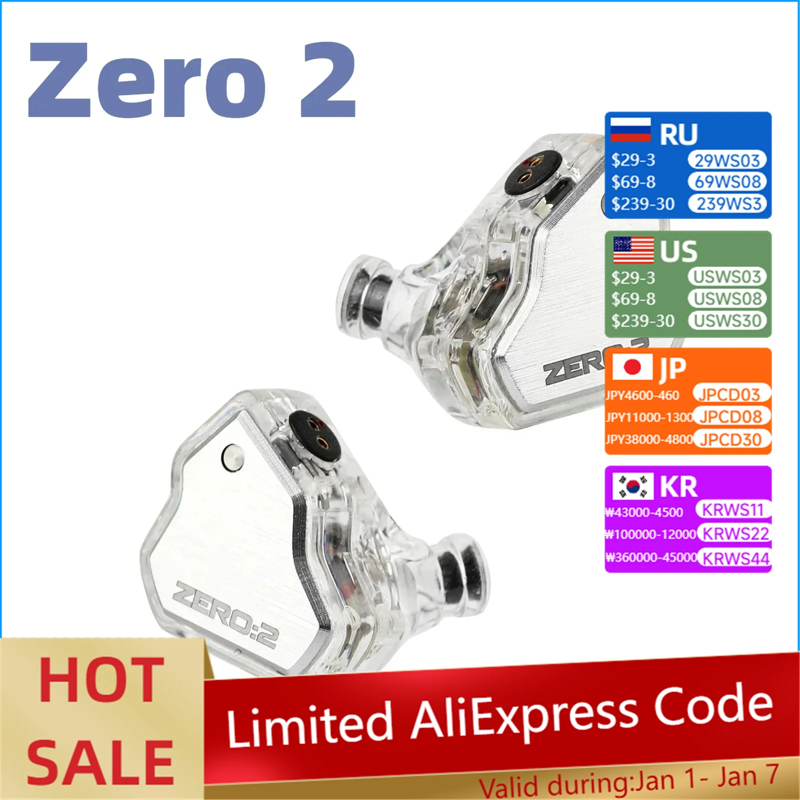 7Hz x Crinacle Zero 2 Headphone 10mm Dynamic Driver zero2 Wired HIFI IEM Gaming Earbuds with OFC Audio IEM Cable for Musician