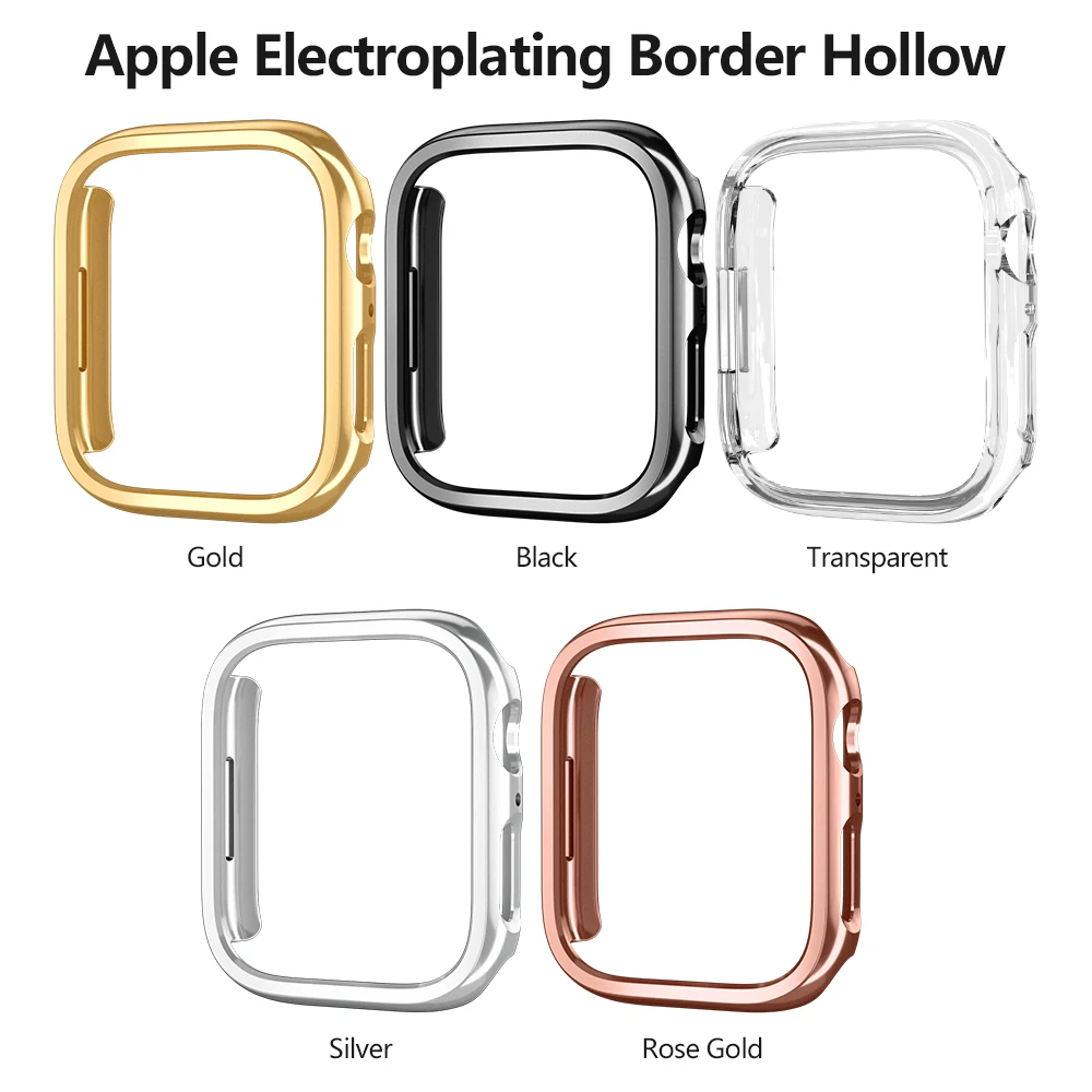 For Apple Watch 45mm 41mm 38mm 42mm 40mm 44mm Plated Skeleton Cover Hard PC Bumper Case Frame for IWatch SE9 8 7 6 5 4 3 2 Case