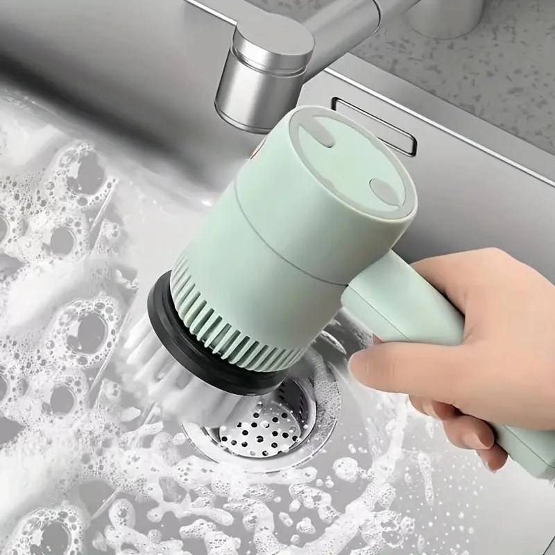 1pc Electric Spin Scrubber, Electric Cleaning Brush 4-in-1 Handheld Kitchen Cleaner Cordless Spin Scrubber, Power Scrubber Bathr