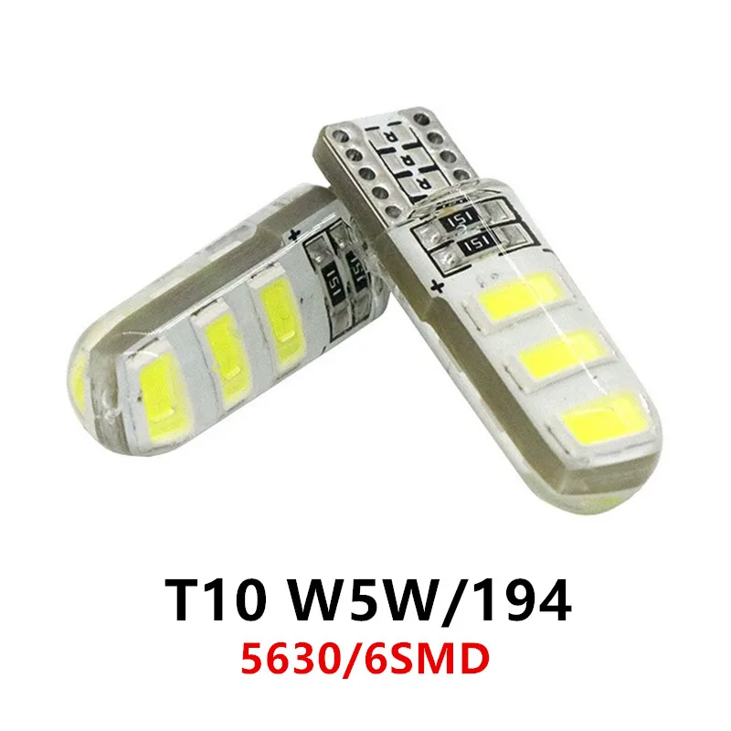 2/10 pçs t10 w5w 194 led canbus lâmpada 5630/6smd 12v interior do carro lâmpada de leitura luzes folga lâmpadas da placa licença sinal cúpula