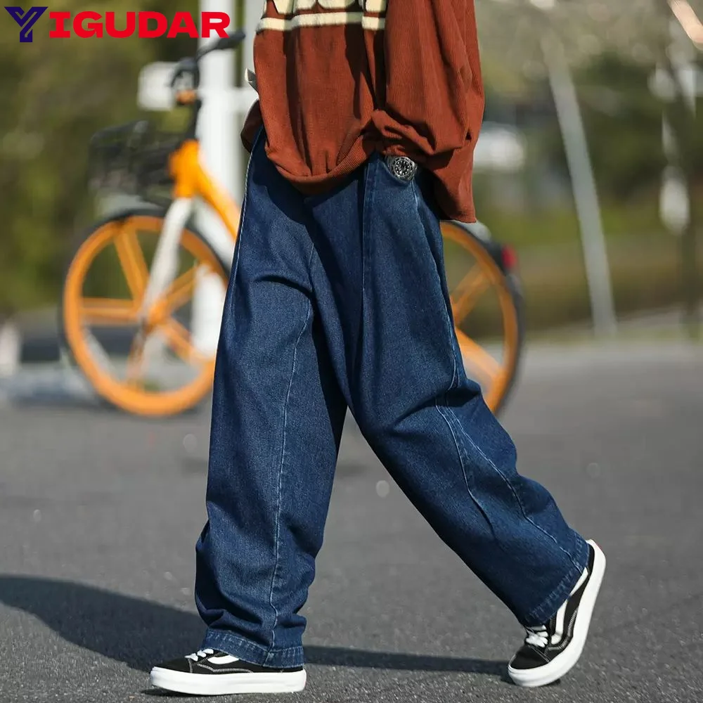 

Men Jeans Wide Leg Loose Straight Baggy Denim Pant Men's Streetwear Pants Oversized Hip Hop Casual Trousers pantalones hombre