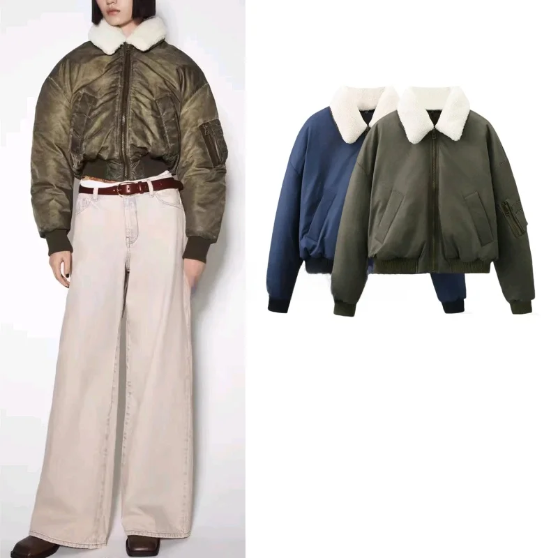 Inverno novo feminino jaet zíper sle longo sve turn-down colarinho de pele do falso casaco removível commute faion outono 2025