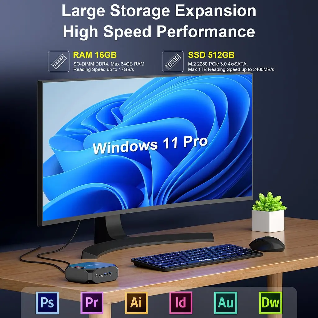 GMKtec NucBox KB4 AMD Ryzen 7 3750H DDR4 16GB RAM 512GB ROM มินิพีซี Windows 11 Pro Wi-Fi 5 BT4.2 คอมพิวเตอร์ตั้งโต๊ะขนาดเล็ก NVMe M.2