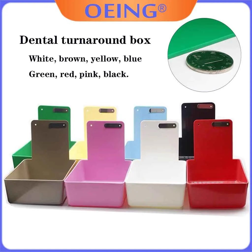 1Pc Dental Turnover Finishing Box  With Clip Work Pans Durable Case Holder Teeth Model Storage Box Organizer Model Placement