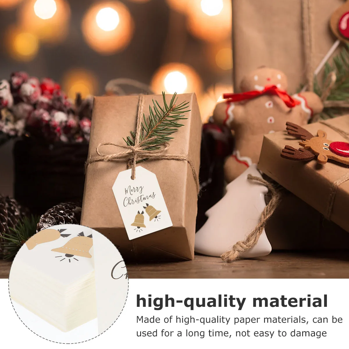 100 Pcs Christmas Bookmark Card Labels Xmas Present Tags for Gifts Cardstock Bookmarks