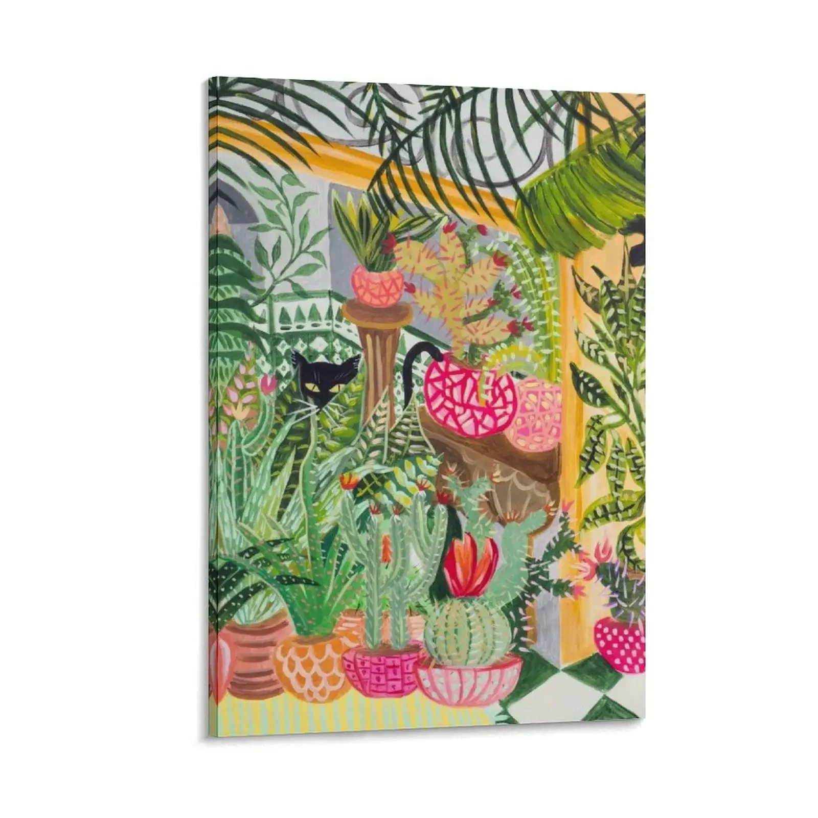 

Black cat in the garden Canvas Painting room decoration accessories posters for room Decorative prints wall painting