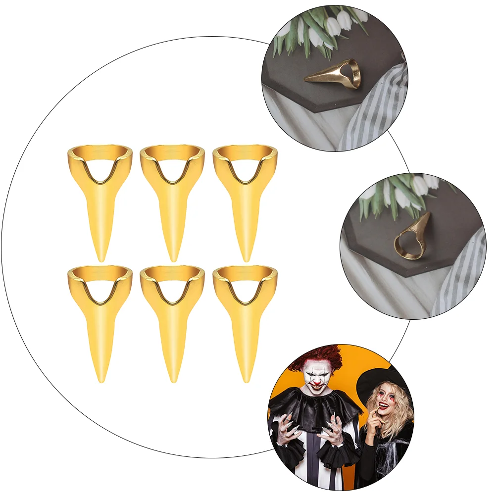 20 Pcs Retro Nail Finger Rings Styling Tool Hair Parting Modeling Golden Zinc Alloy