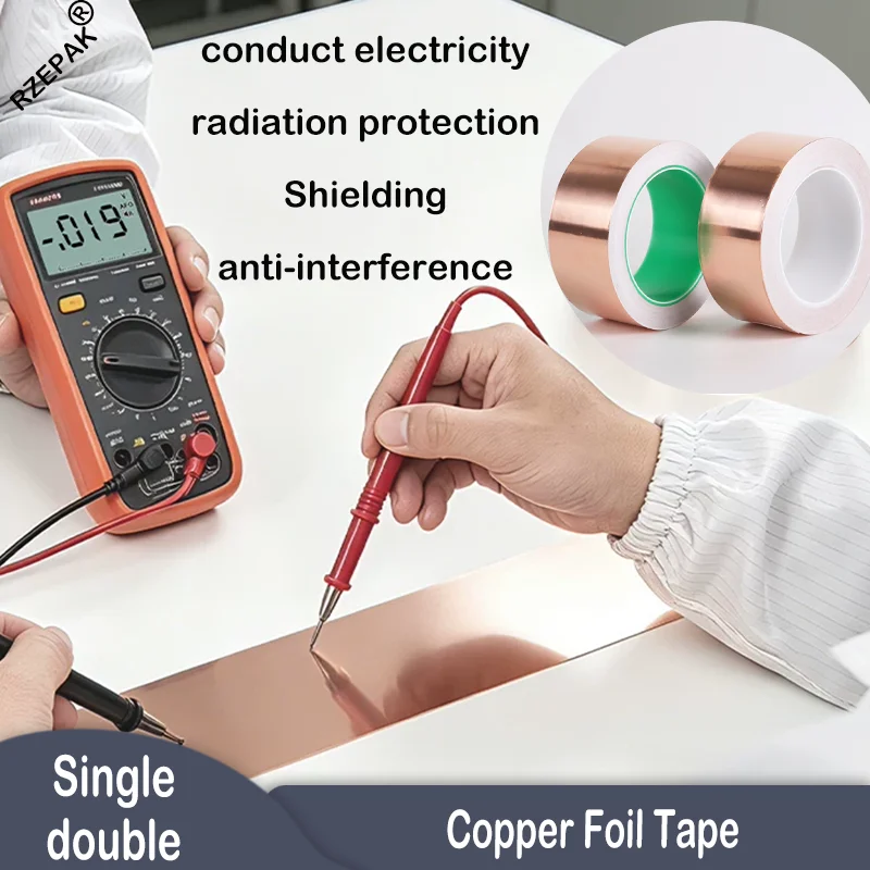 Copper Tape Double&Single-Sided Conductive Copper foil tape for Stained Glass Conductive Tape for Guitar EMI Shielding Crafts