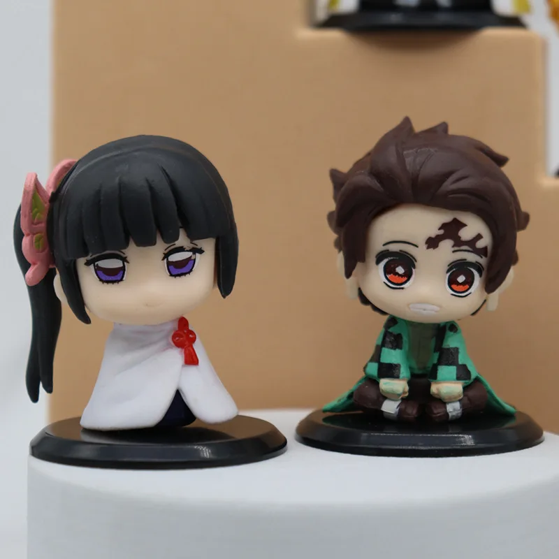 6 Stück Dämonen töter Kamado Tanjirou Nezuko Agatsuma Zenitsu Action figur Anime Modell PVC Statue Sammler Spielzeug Geschenk